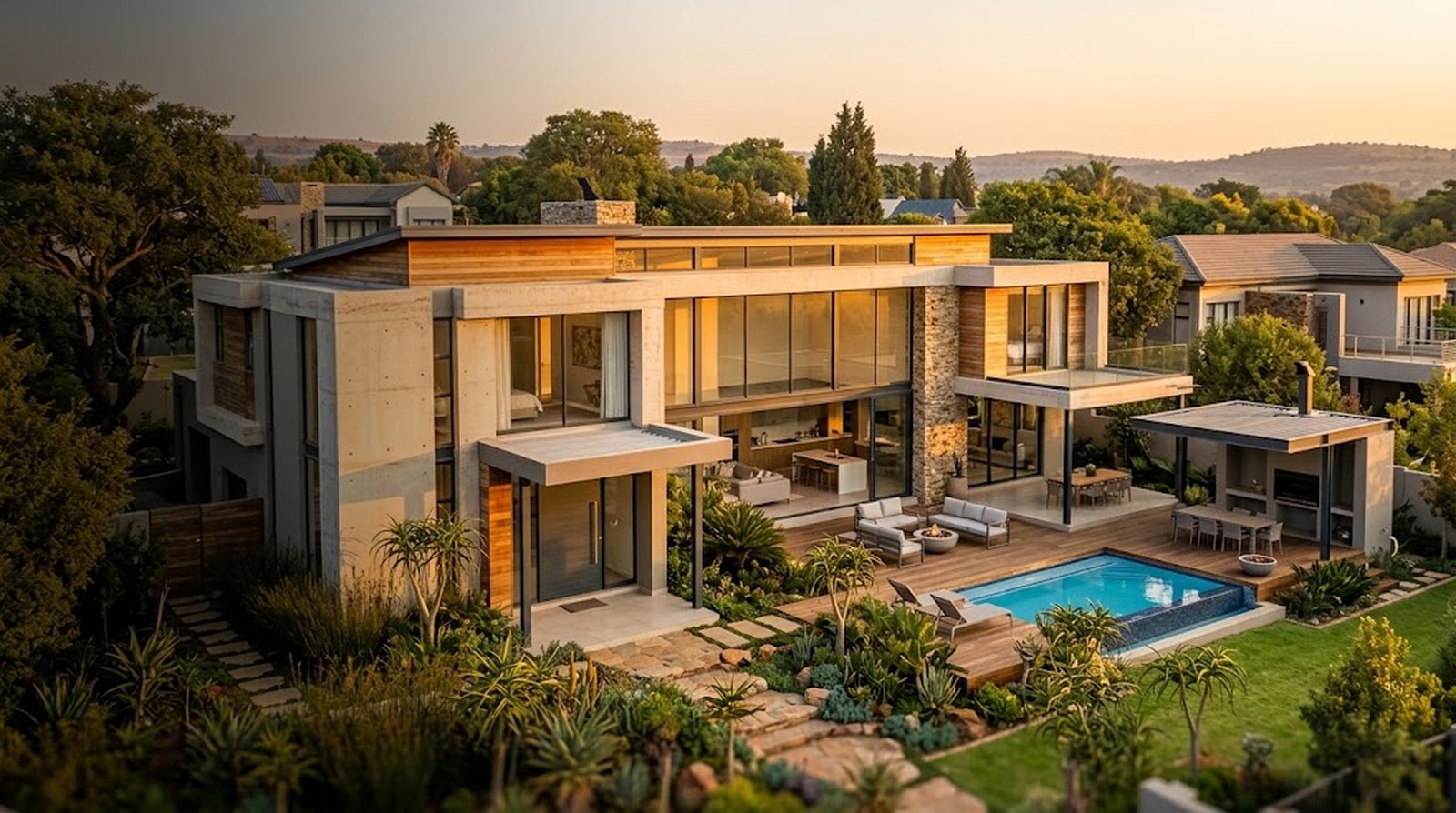 Modern home with pool